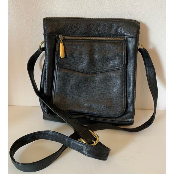 Valerie Stevens leather crossbody bag in black - Picture 1 of 10